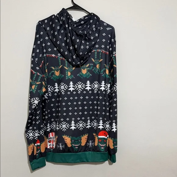 Men's Black and Green Graphic Sweater - Picture 2 of 2